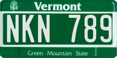 VT license plate NKN789