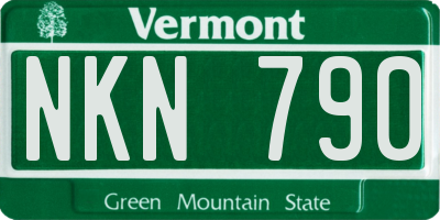 VT license plate NKN790