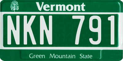 VT license plate NKN791