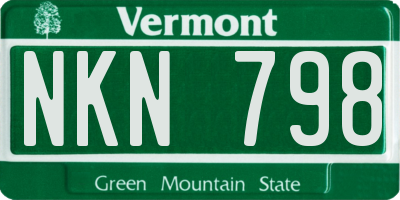 VT license plate NKN798