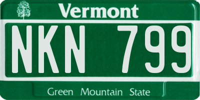 VT license plate NKN799