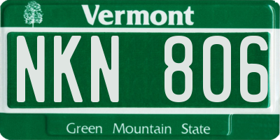 VT license plate NKN806