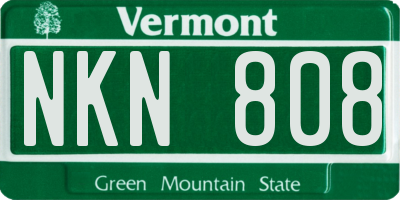 VT license plate NKN808
