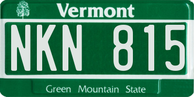 VT license plate NKN815