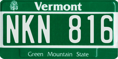 VT license plate NKN816