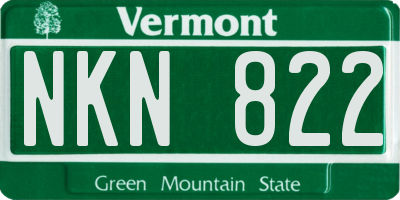 VT license plate NKN822