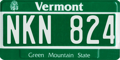 VT license plate NKN824
