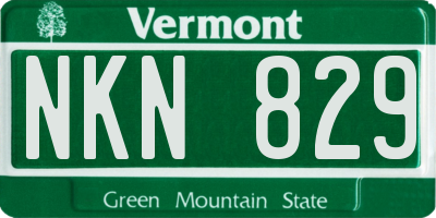 VT license plate NKN829