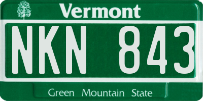 VT license plate NKN843