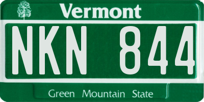 VT license plate NKN844