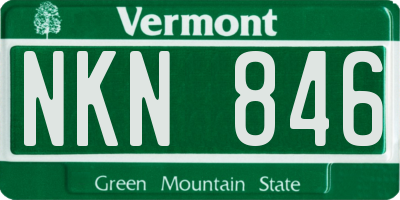 VT license plate NKN846