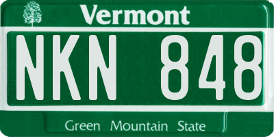 VT license plate NKN848