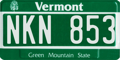 VT license plate NKN853