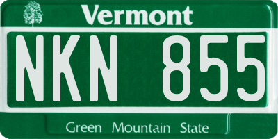 VT license plate NKN855