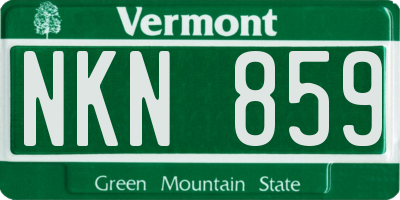VT license plate NKN859