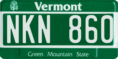 VT license plate NKN860