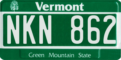 VT license plate NKN862