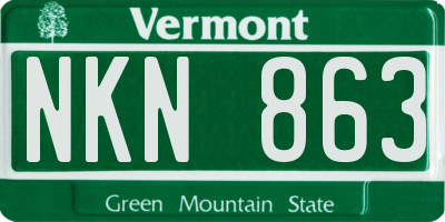 VT license plate NKN863