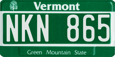 VT license plate NKN865
