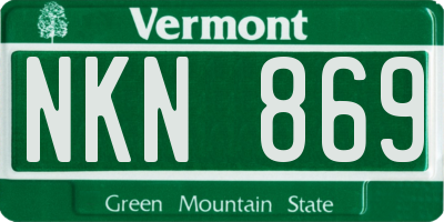 VT license plate NKN869