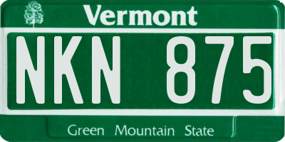 VT license plate NKN875