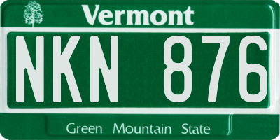 VT license plate NKN876