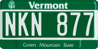 VT license plate NKN877