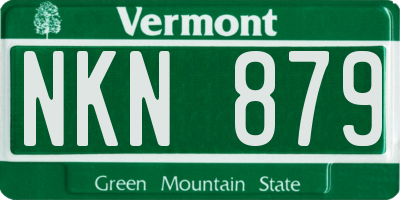 VT license plate NKN879