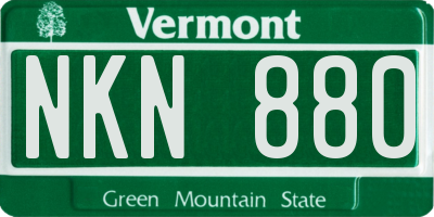 VT license plate NKN880