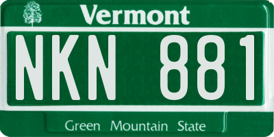 VT license plate NKN881