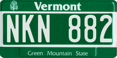 VT license plate NKN882