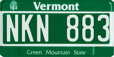 VT license plate NKN883