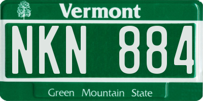 VT license plate NKN884