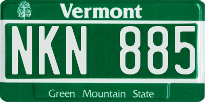 VT license plate NKN885