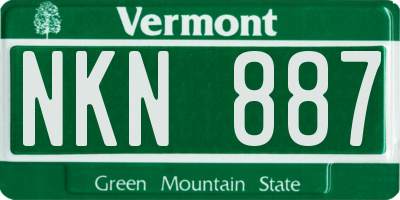 VT license plate NKN887