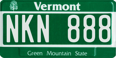 VT license plate NKN888