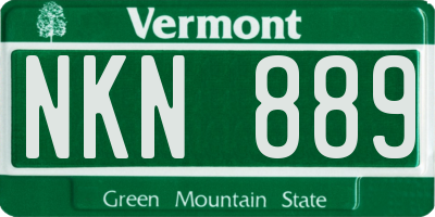 VT license plate NKN889