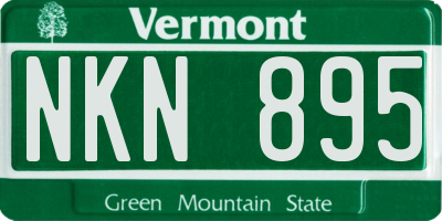 VT license plate NKN895