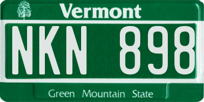 VT license plate NKN898