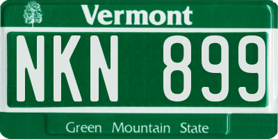 VT license plate NKN899
