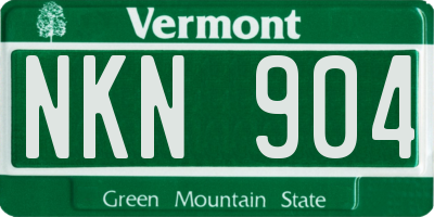VT license plate NKN904