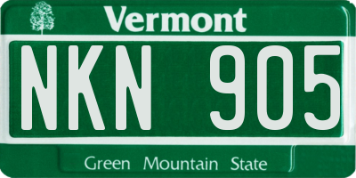 VT license plate NKN905