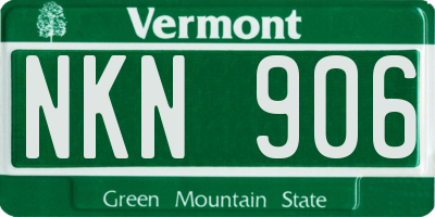 VT license plate NKN906