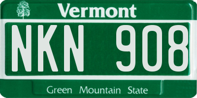 VT license plate NKN908