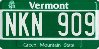VT license plate NKN909