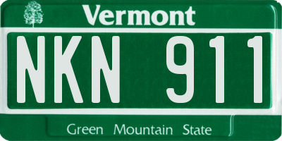 VT license plate NKN911