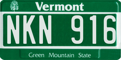 VT license plate NKN916
