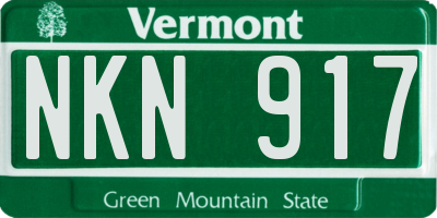 VT license plate NKN917