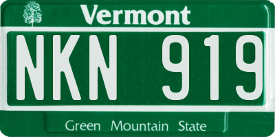 VT license plate NKN919