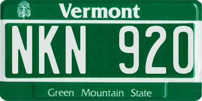 VT license plate NKN920